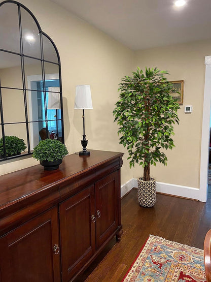 6ft Artificial Fiddle Leaf Fig Tree for Home Decor, 6 Feet Large Faux Plant Fake Ficus lyrata Silk Trees with Pot for Indoor Outdoor House Living Room Office (6 ft Tall)