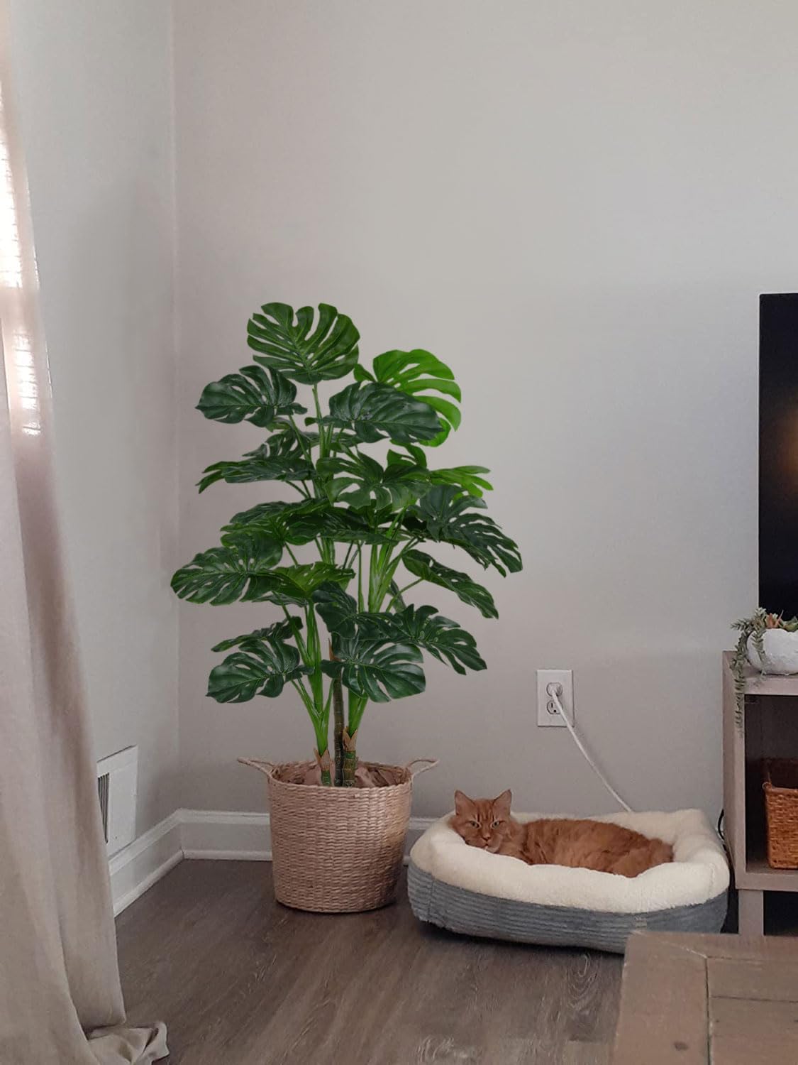6ft Artificial Fiddle Leaf Fig Tree for Home Decor, 6 Feet Large Faux Plant Fake Ficus lyrata Silk Trees with Pot for Indoor Outdoor House Living Room Office (6 ft Tall)