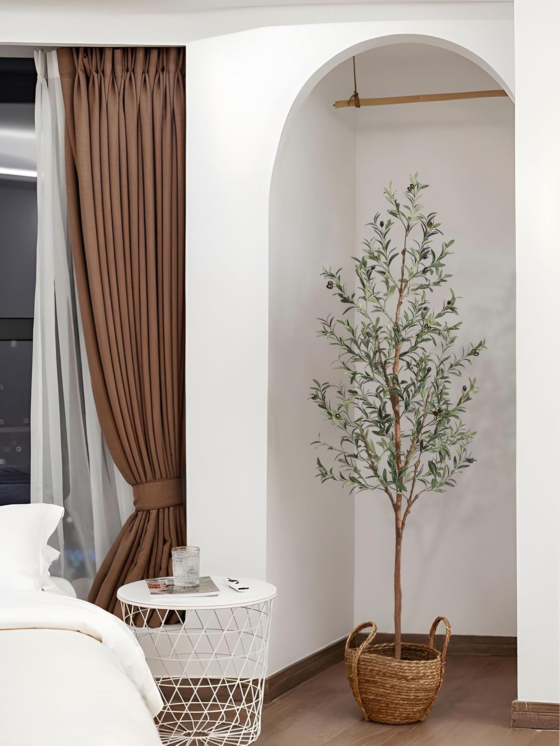 6ft Artificial Fiddle Leaf Fig Tree for Home Decor, 6 Feet Large Faux Plant Fake Ficus lyrata Silk Trees with Pot for Indoor Outdoor House Living Room Office (6 ft Tall)