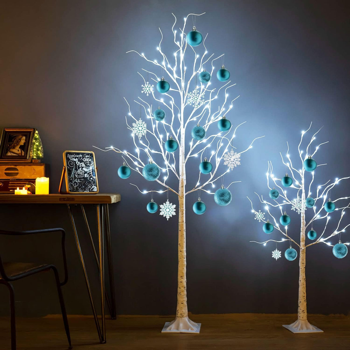 Lighted Birch Tree, 6ft 96LED Birch Tree Lights,Artificial Twig Tree Light 9Modes Timer for Indoor Outdoor Christmas Halloween Easter Tree Home Party Wedding Decor,Warm & Cool White