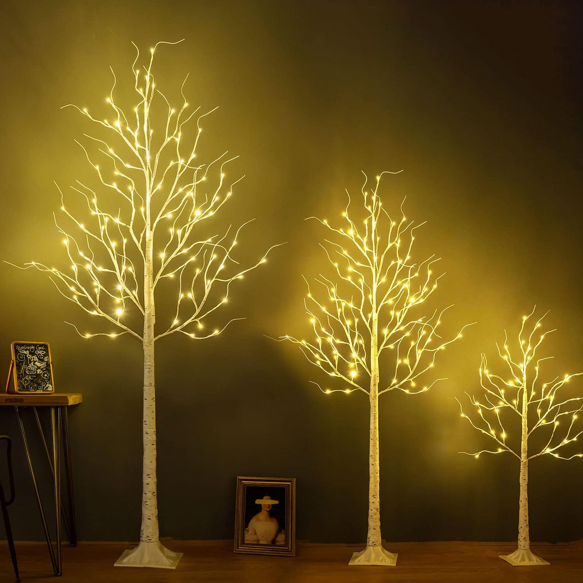 Lighted Birch Tree, 6ft 96LED Birch Tree Lights,Artificial Twig Tree Light 9Modes Timer for Indoor Outdoor Christmas Halloween Easter Tree Home Party Wedding Decor,Warm & Cool White