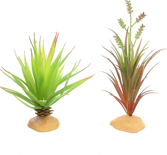 Reptile Terrarium Decor 2-Piece Realistic Succulent Set