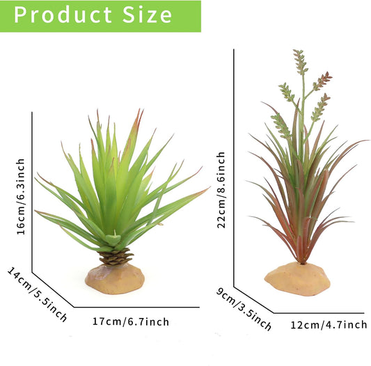 Reptile Terrarium Decor 2-Piece Realistic Succulent Set