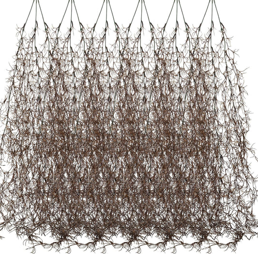 Spanish Moss 41'' Fake Hanging Succulents Faux Moss Artificial Succulent Plants Vines Hanging Plants Swamp Decoration Potted Artificial Garland(Dark Brown,6 Pack)