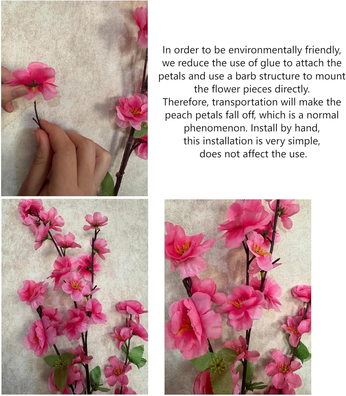 7FT Artificial Cherry Blossom Tree - Pink Flowers Indoor/Outdoor Decor for Wedding Party Home Christmas - Handmade Faux Tree with Wood Trunk