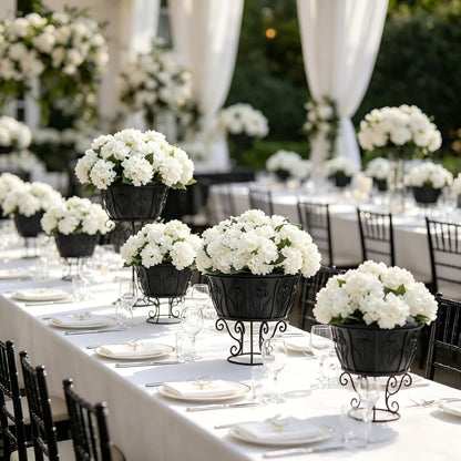 4 Pcs Hydrangea Artificial Flowers Outdoor Silk Bouquets, White UV Resistant Faux Hydrangeas Flowers for Table Vase Centerpieces Outside Party Wedding Porch Patio Planter Home Indoor Outdoor Decor