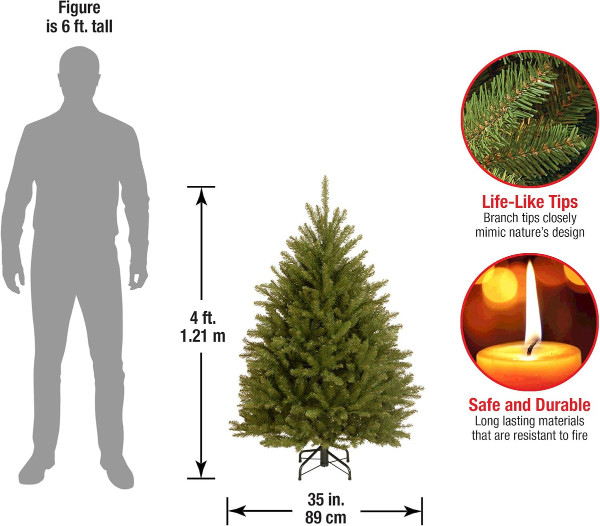 6ft Unlit Dunhill Fir Artificial Full Christmas Tree