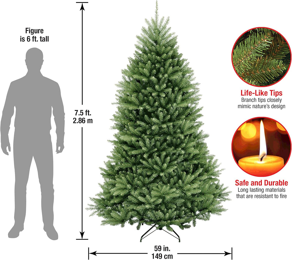 6ft Unlit Dunhill Fir Artificial Full Christmas Tree