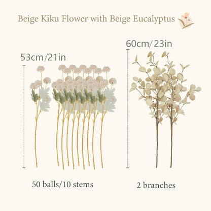 Hydrangea Artificial Flowers with Vase, Real Touch Latex, White