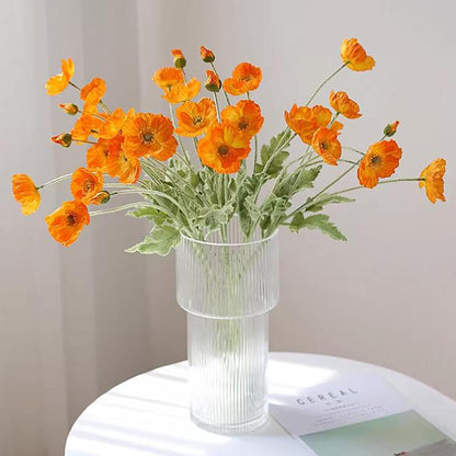 Artificial Flowers 6 Stems Poppy Silk Bouquet,for Wedding, Home, Party Decoration,Table Centerpiece Arrangement(Blue)