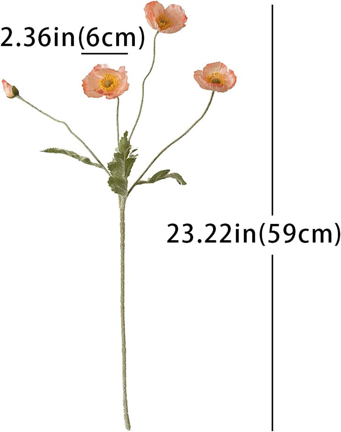 Artificial Flowers 6 Stems Poppy Silk Bouquet,for Wedding, Home, Party Decoration,Table Centerpiece Arrangement(Blue)