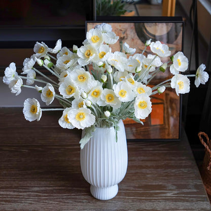 Artificial Flowers 6 Stems Poppy Silk Bouquet,for Wedding, Home, Party Decoration,Table Centerpiece Arrangement(Blue)
