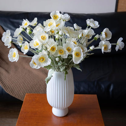 Artificial Flowers 6 Stems Poppy Silk Bouquet,for Wedding, Home, Party Decoration,Table Centerpiece Arrangement(Blue)