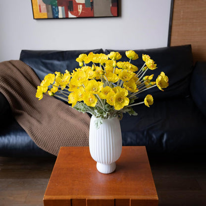 Artificial Flowers 6 Stems Poppy Silk Bouquet,for Wedding, Home, Party Decoration,Table Centerpiece Arrangement(Blue)