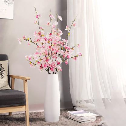 obbsie 24Pcs Artificial Cherry Blossom Flower, Faux Silk Peach Blossom Branches Fake Plum Blossom Flowers Stems Arrangements for DIY Home Wedding Table Centerpieces Vase Decor
