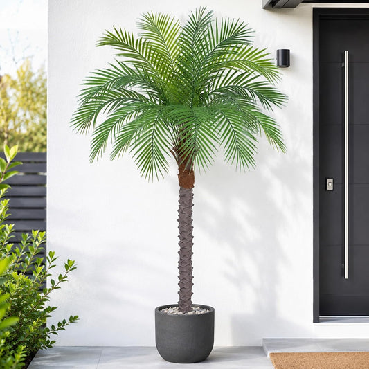 5ft Artificial Phoenix Palm Tree, Faux Coconut Silk Tropical Fake Palm Plant for Indoor Outdoor Home Office Patio Bathroom Pool Coastal Decor