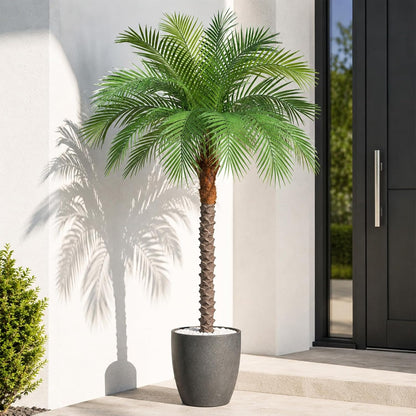 5ft Artificial Phoenix Palm Tree, Faux Coconut Silk Tropical Fake Palm Plant for Indoor Outdoor Home Office Patio Bathroom Pool Coastal Decor