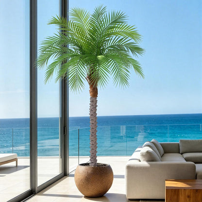 5ft Artificial Phoenix Palm Tree, Faux Coconut Silk Tropical Fake Palm Plant for Indoor Outdoor Home Office Patio Bathroom Pool Coastal Decor