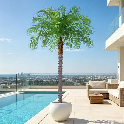 5ft Artificial Phoenix Palm Tree, Faux Coconut Silk Tropical Fake Palm Plant for Indoor Outdoor Home Office Patio Bathroom Pool Coastal Decor