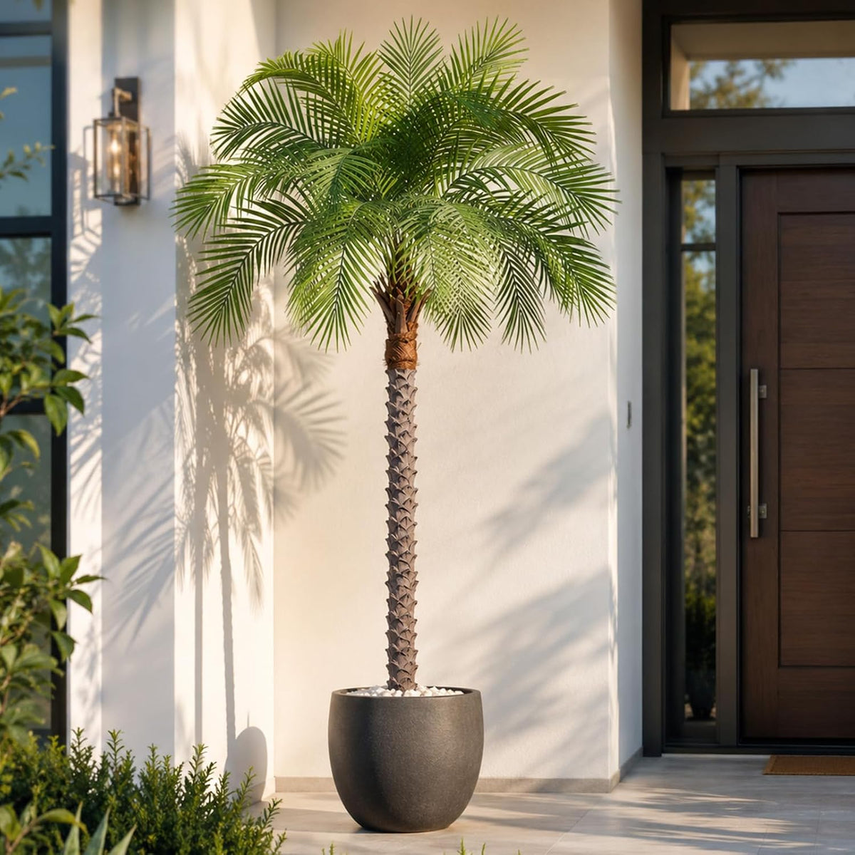 5ft Artificial Phoenix Palm Tree, Faux Coconut Silk Tropical Fake Palm Plant for Indoor Outdoor Home Office Patio Bathroom Pool Coastal Decor