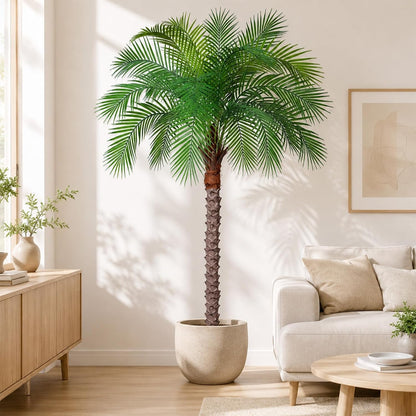 5ft Artificial Phoenix Palm Tree, Faux Coconut Silk Tropical Fake Palm Plant for Indoor Outdoor Home Office Patio Bathroom Pool Coastal Decor