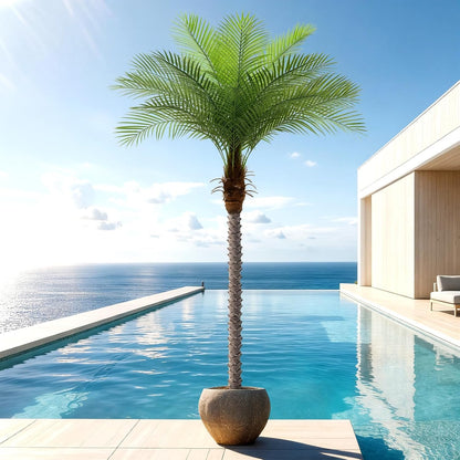 5ft Artificial Phoenix Palm Tree, Faux Coconut Silk Tropical Fake Palm Plant for Indoor Outdoor Home Office Patio Bathroom Pool Coastal Decor