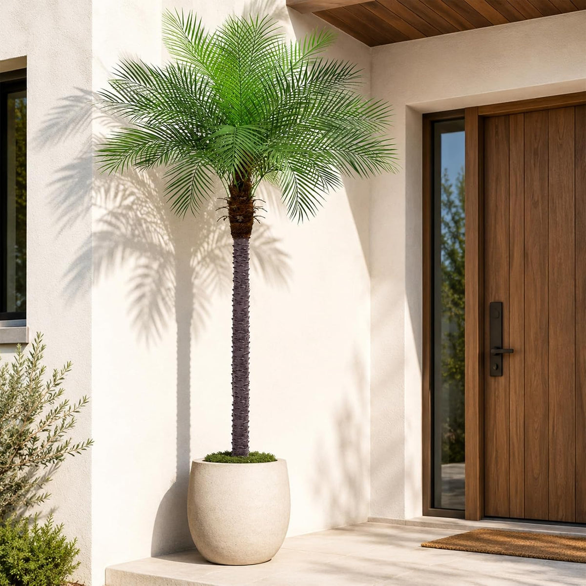 5ft Artificial Phoenix Palm Tree, Faux Coconut Silk Tropical Fake Palm Plant for Indoor Outdoor Home Office Patio Bathroom Pool Coastal Decor