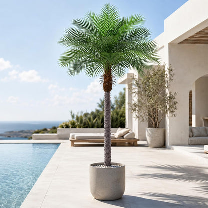 5ft Artificial Phoenix Palm Tree, Faux Coconut Silk Tropical Fake Palm Plant for Indoor Outdoor Home Office Patio Bathroom Pool Coastal Decor