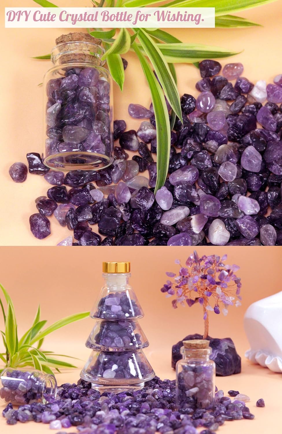 Fluorite Aquarium Gravel Rocks Natural Tumbled Healing Crystal Chips Bulk Gemstones Tumbled Crushed Stones for Fountain Vase Filler Planters Decorative Fish Tank Potted Reiki Energy Balancing 0.44lb