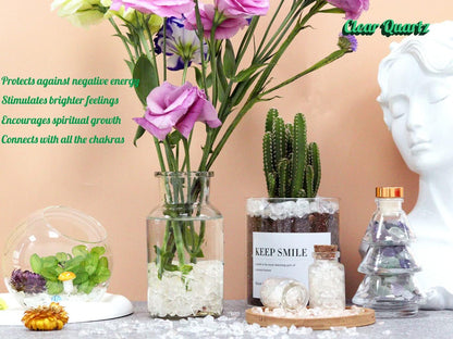 Fluorite Aquarium Gravel Rocks Natural Tumbled Healing Crystal Chips Bulk Gemstones Tumbled Crushed Stones for Fountain Vase Filler Planters Decorative Fish Tank Potted Reiki Energy Balancing 0.44lb