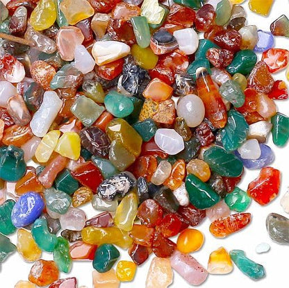 Fluorite Aquarium Gravel Rocks Natural Tumbled Healing Crystal Chips Bulk Gemstones Tumbled Crushed Stones for Fountain Vase Filler Planters Decorative Fish Tank Potted Reiki Energy Balancing 0.44lb