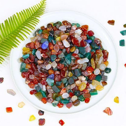Fluorite Aquarium Gravel Rocks Natural Tumbled Healing Crystal Chips Bulk Gemstones Tumbled Crushed Stones for Fountain Vase Filler Planters Decorative Fish Tank Potted Reiki Energy Balancing 0.44lb
