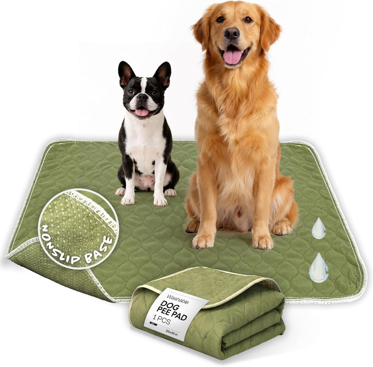 Dog Grass Pad with Tray 23”x35” – Soft-Touch Artificial Grass Pad for Dogs Potty with Pee Pads Washable & Puppy Porch Potty Tray – Dog Litter Box Indoor & Outdoor, Pet Turf for Puppy Toilet Training
