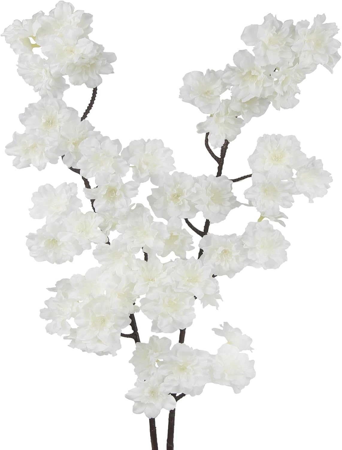 2 Pcs Artificial Cherry Blossom Flowers Branches 41" Faux Cherry Blossom Long Stem Orange Silk Cherry Blossom Tree Tall Fake Flower Arrangement for Home Wedding Centerpieces Fall Indoor Decor