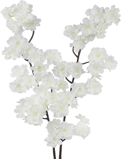 2 Pcs Artificial Cherry Blossom Flowers Branches 41" Faux Cherry Blossom Long Stem Orange Silk Cherry Blossom Tree Tall Fake Flower Arrangement for Home Wedding Centerpieces Fall Indoor Decor