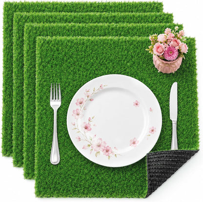 Artificial Grass Mat 12x12 Inch 8 Pack Fake Grass Turf Patch