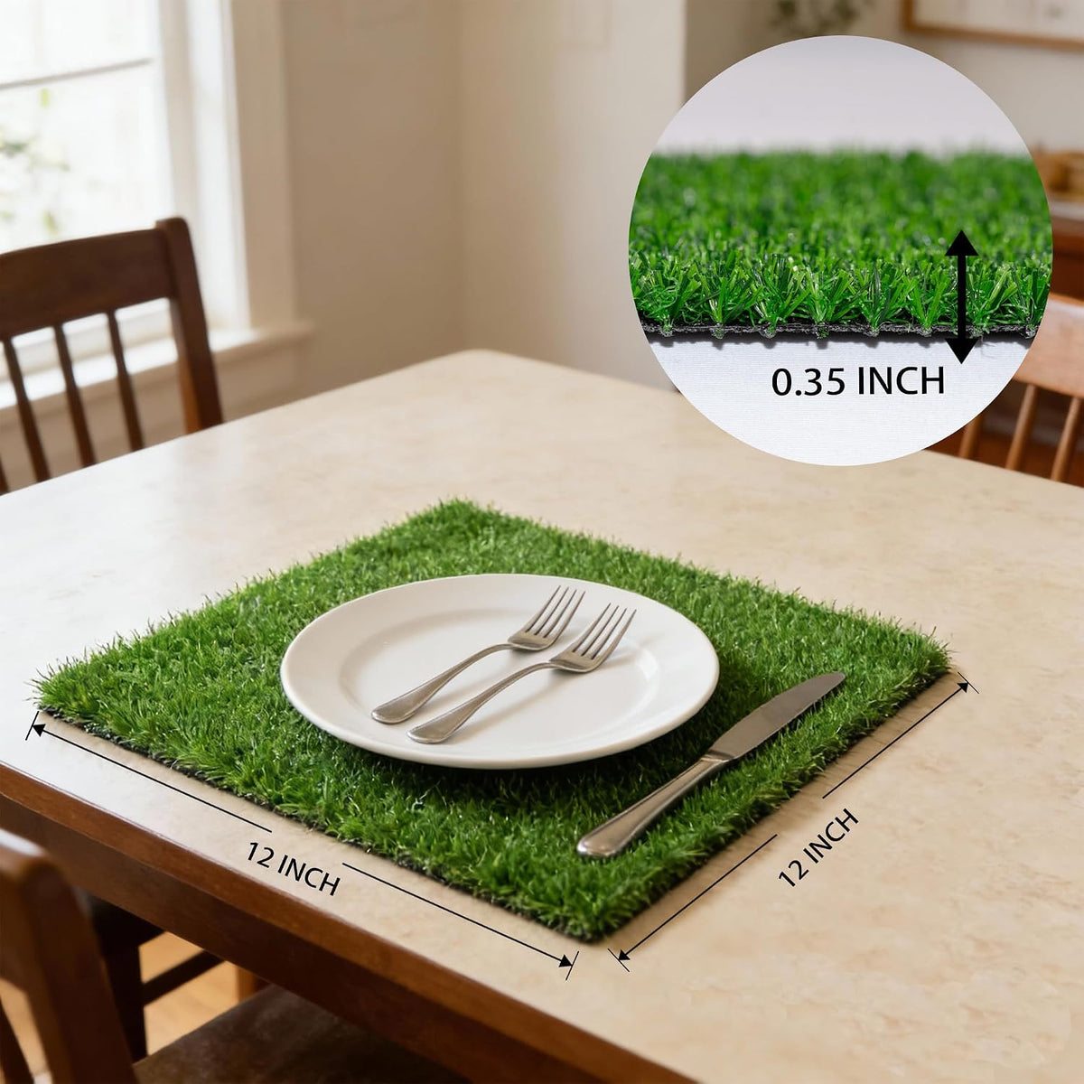 Artificial Grass Mat 12x12 Inch 8 Pack Fake Grass Turf Patch