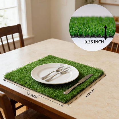 Artificial Grass Mat 12x12 Inch 8 Pack Fake Grass Turf Patch