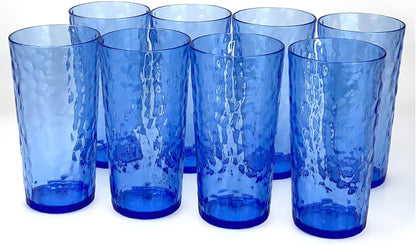 24-Ounce Plastic Tumbler Acrylic Drinking Glasses, Reusable Plastic Cups, Stackable, BPA-Free, Shatter Proof, Dishwasher Safe, Set of 8 (Yellow)