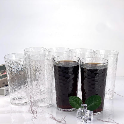 24-Ounce Plastic Tumbler Acrylic Drinking Glasses, Reusable Plastic Cups, Stackable, BPA-Free, Shatter Proof, Dishwasher Safe, Set of 8 (Yellow)