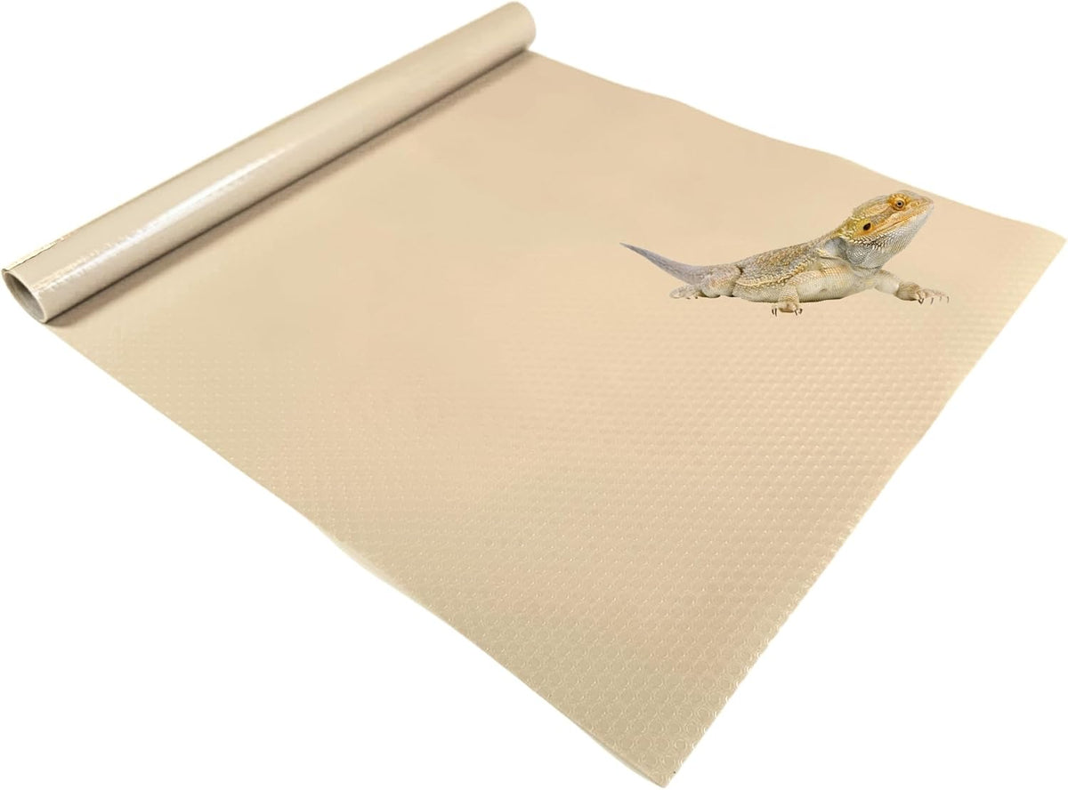 Reptile Tank Liner, 23.6" x 59", Bearded Dragon Gecko, Beige