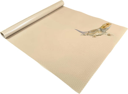 Reptile Tank Liner, 23.6" x 59", Bearded Dragon Gecko, Beige
