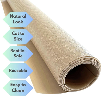 Reptile Tank Liner, 23.6" x 59", Bearded Dragon Gecko, Beige