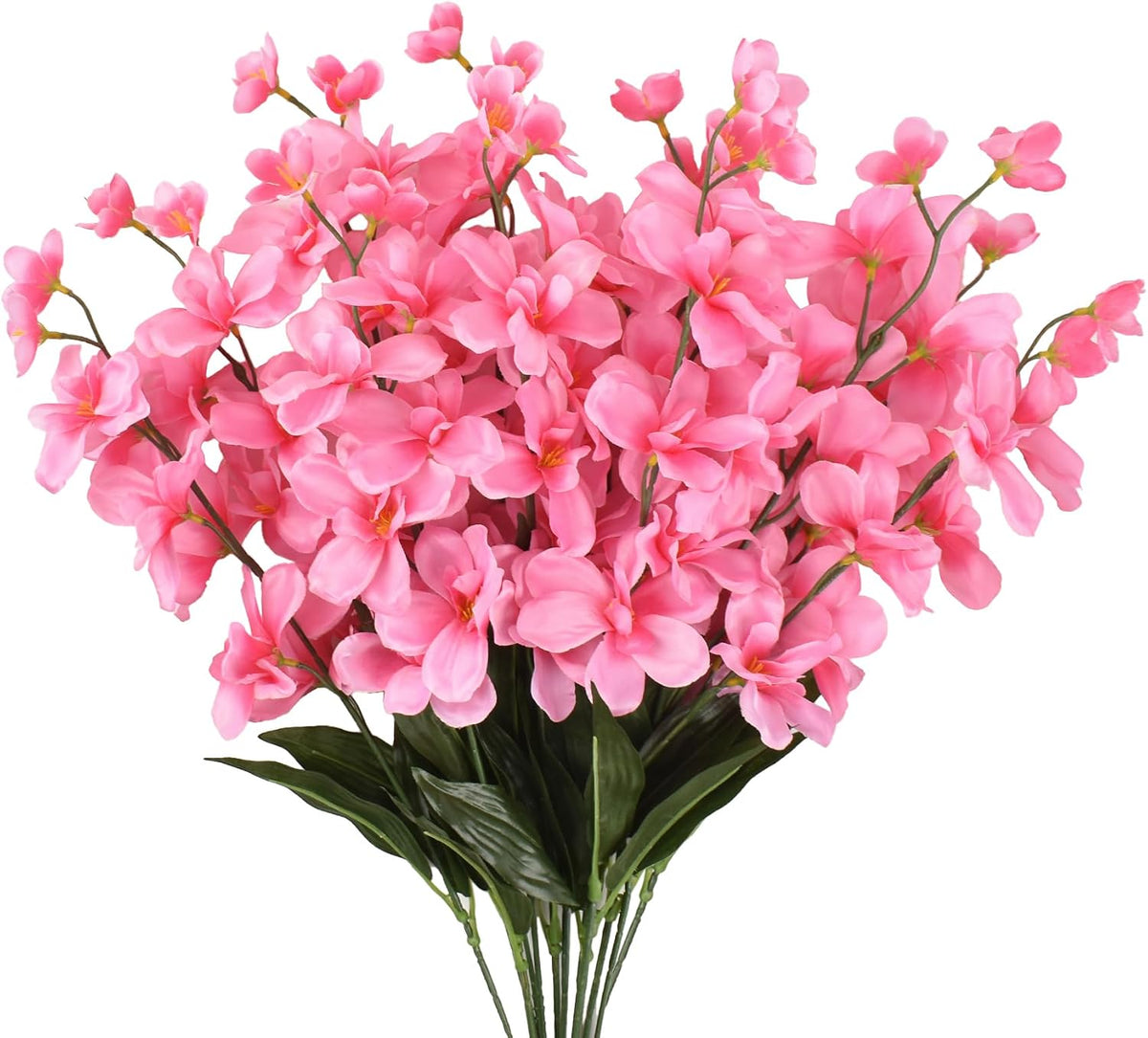 26.7'' Artificial Orchid Stems, 12Pcs Orange Silk Turquoise Orchids Flowers for Wedding Bridal Bouquet Boutonniere Wreath Table Centerpiece Outdoor Decor