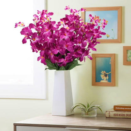 26.7'' Artificial Orchid Stems, 12Pcs Orange Silk Turquoise Orchids Flowers for Wedding Bridal Bouquet Boutonniere Wreath Table Centerpiece Outdoor Decor