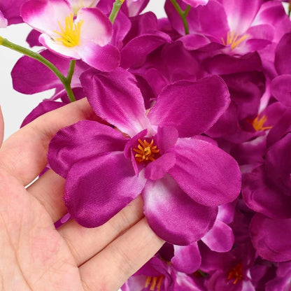 26.7'' Artificial Orchid Stems, 12Pcs Orange Silk Turquoise Orchids Flowers for Wedding Bridal Bouquet Boutonniere Wreath Table Centerpiece Outdoor Decor