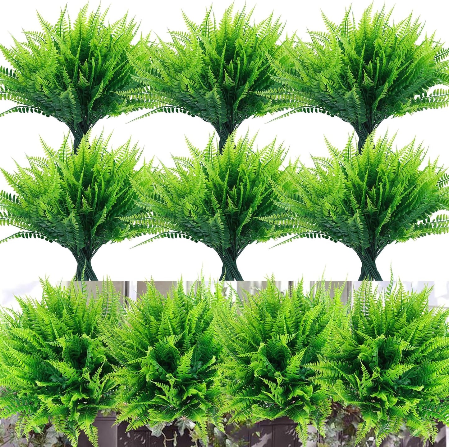 ‌8 Pack Fake Hanging Plants Weeping Willlow Vines UV Resistant Artificial Ivy Greenery Stems for Indoor Outdoor Home Porch Garden Decor