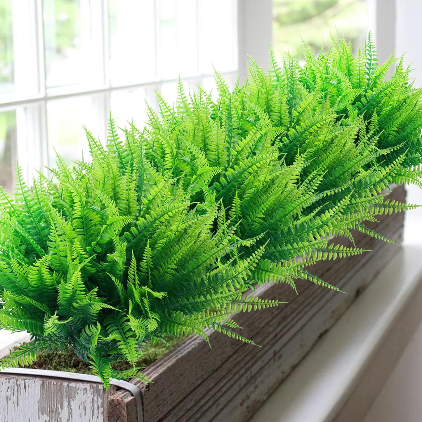 ‌8 Pack Fake Hanging Plants Weeping Willlow Vines UV Resistant Artificial Ivy Greenery Stems for Indoor Outdoor Home Porch Garden Decor