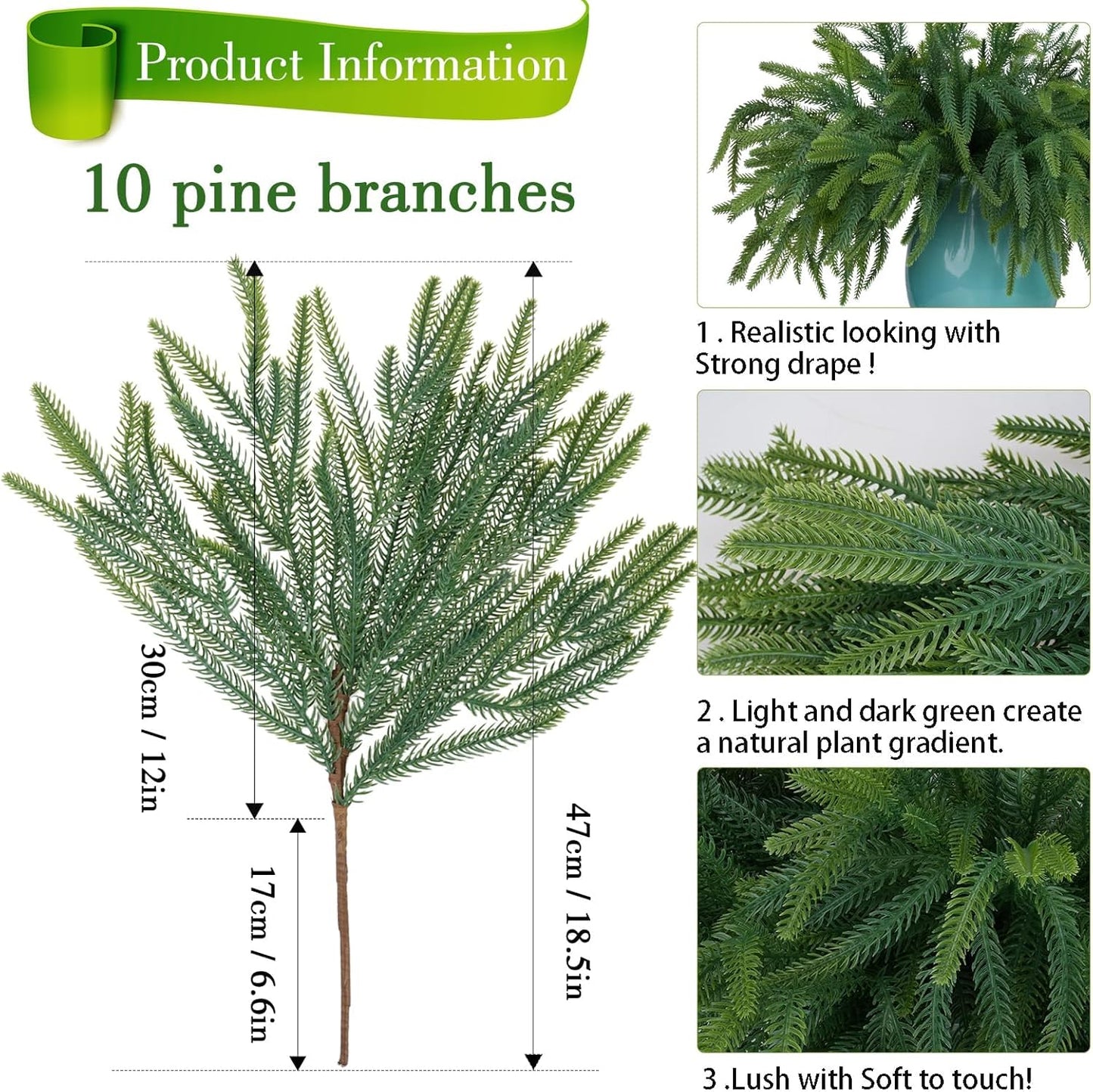 ‌8 Pack Fake Hanging Plants Weeping Willlow Vines UV Resistant Artificial Ivy Greenery Stems for Indoor Outdoor Home Porch Garden Decor
