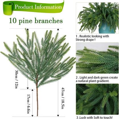 ‌8 Pack Fake Hanging Plants Weeping Willlow Vines UV Resistant Artificial Ivy Greenery Stems for Indoor Outdoor Home Porch Garden Decor